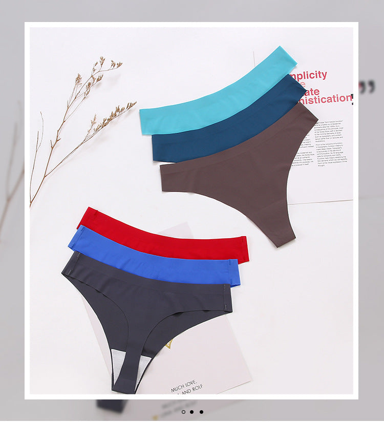 Plus size women's low waist seamless cotton thong underwear, G-string lingerie from The Clothing Company Sydney.