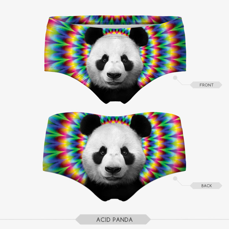 Colorful 3D printed knicker panties from The Clothing Company Sydney featuring humorous designs, comfortable lingerie for women.
