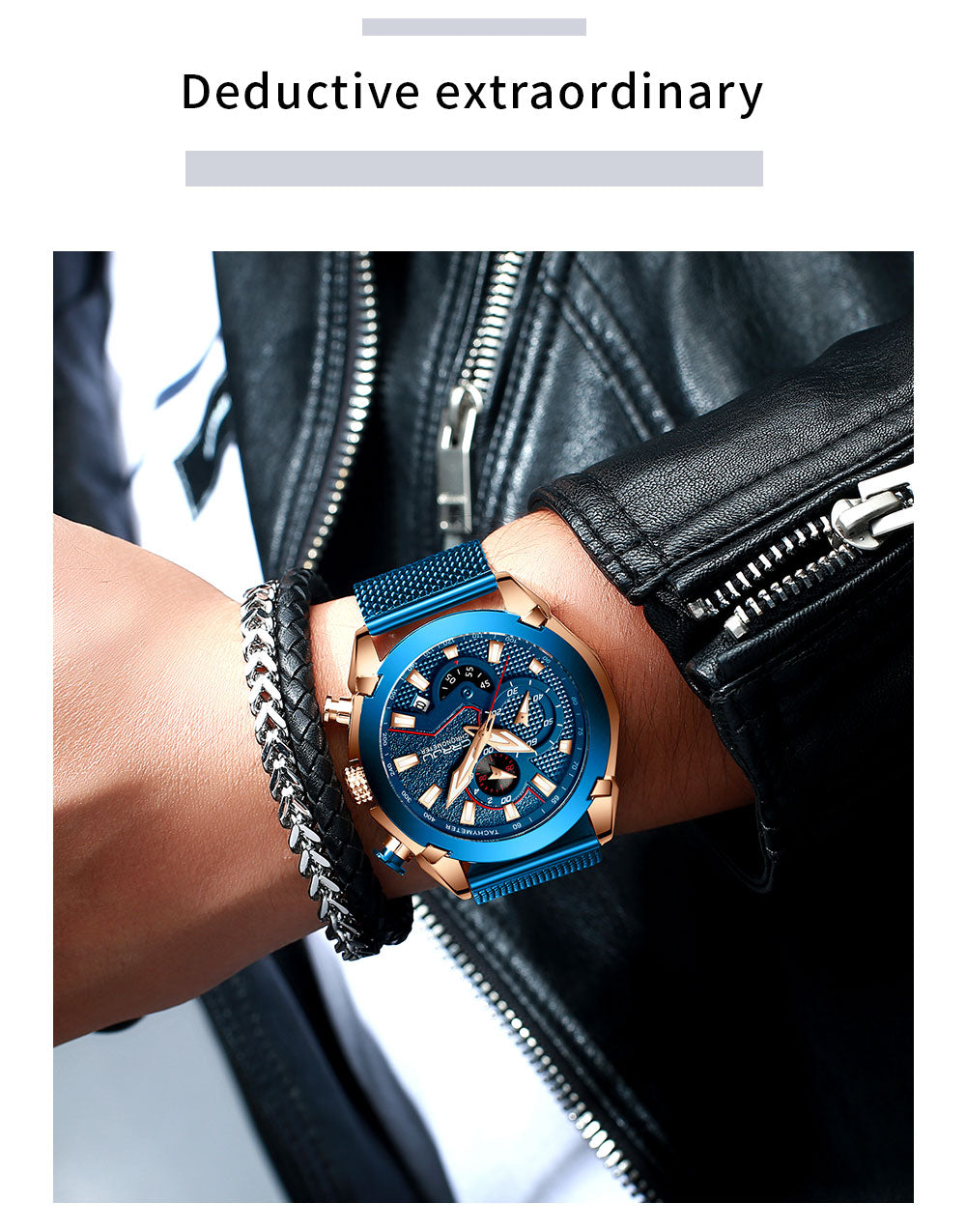 Luxury Army Military Watch by The Clothing Company Sydney, stainless steel chronograph men's watch with high-quality 316L steel.