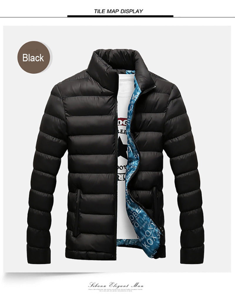 Stand Collar Parka Jacket Men's Solid Thick Jackets and Coats Winter Parkas The Clothing Company Sydney