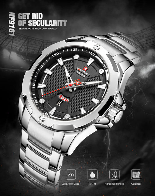 Men’s Luxury Brand Analog Stainless Steel Waterproof Quartz Wristwatch The Clothing Company Sydney