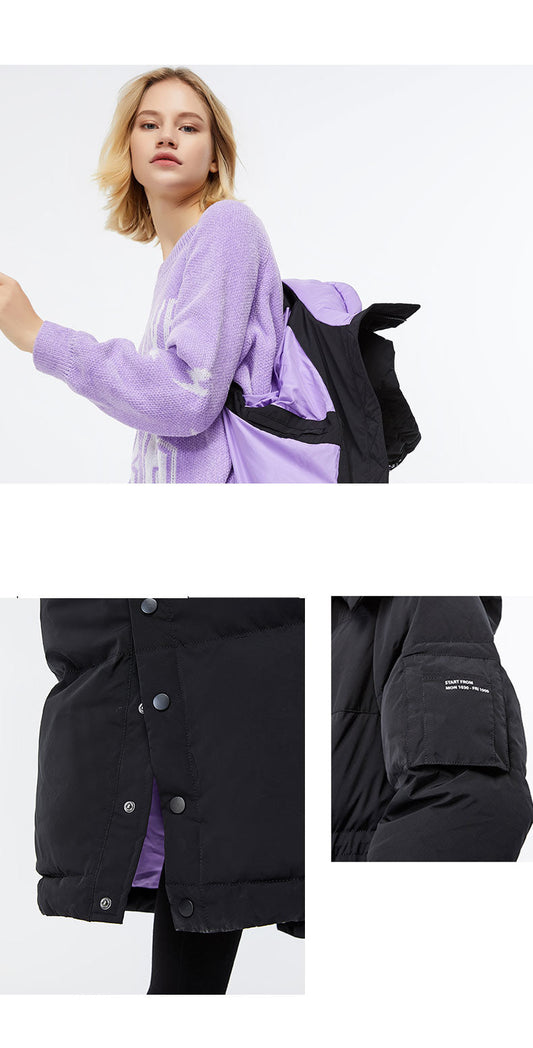 Autum Winter New Arrivals Long Loose Fit Contrasting Parka Down Jacket The Clothing Company Sydney