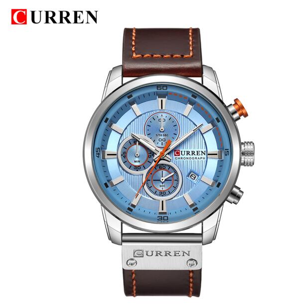 Luxury men's analog-digital leather quartz watch with military-style design and army-inspired details by The Clothing Company Sydney.