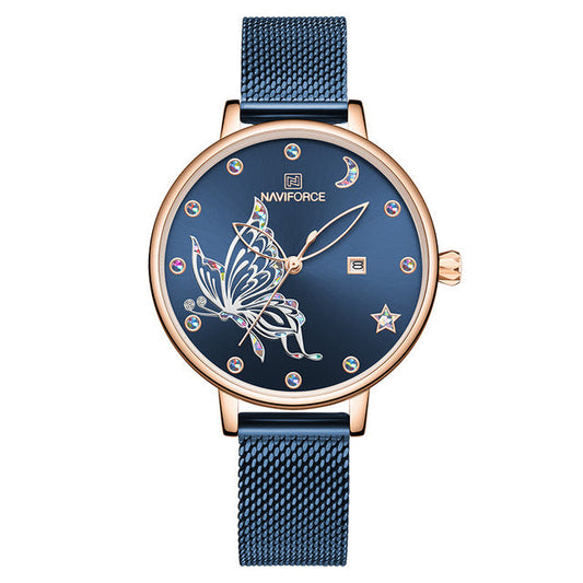 Luxury Crystal Watch Top Brand Rose Gold Steel Mesh Ladies Wrist Watches Bracelet Watch The Clothing Company Sydney