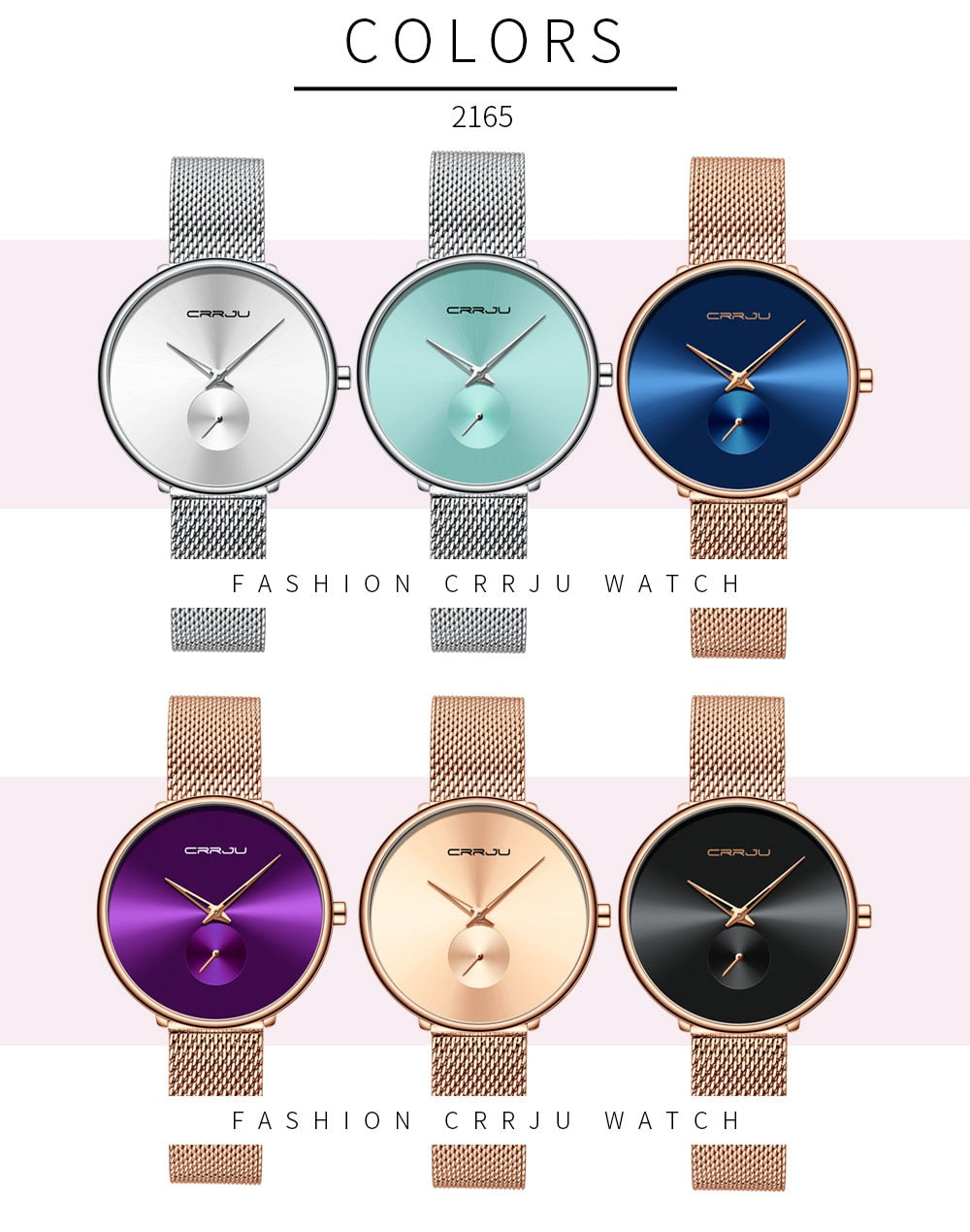 Luxury casual ladies' waterproof quartz wristwatch with minimalist mesh design from The Clothing Company Sydney.