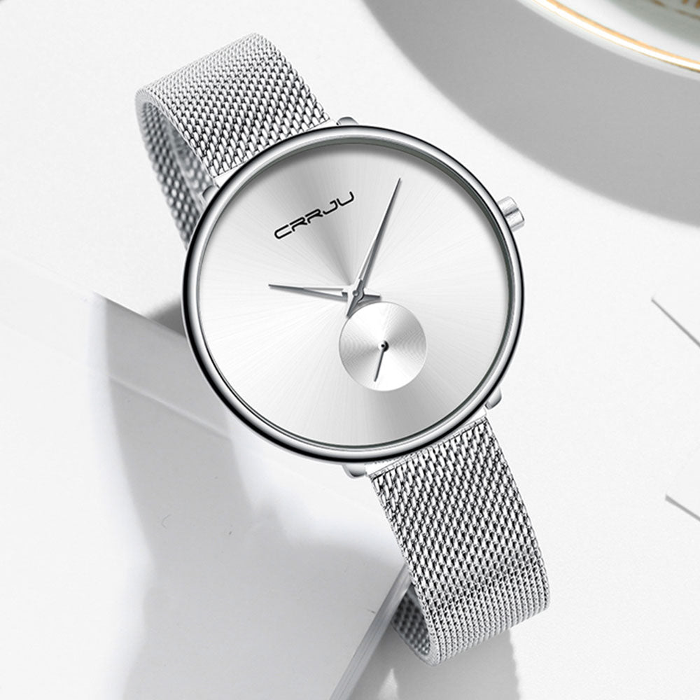 Luxury casual ladies' watch by The Clothing Company Sydney featuring a minimalist mesh design and waterproof quartz movement.
