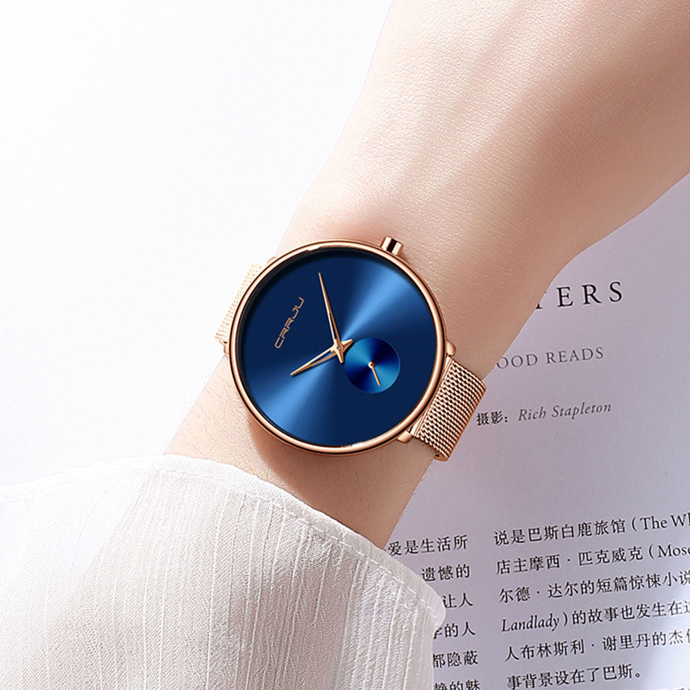 Luxury casual ladies' watch by The Clothing Company Sydney featuring minimalist mesh design and waterproof quartz movement.