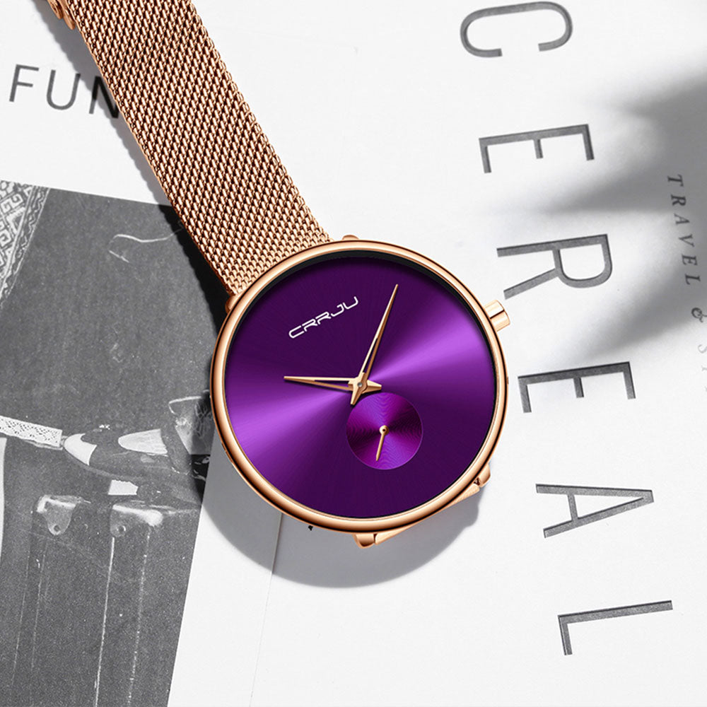 Luxury casual ladies' wristwatch by The Clothing Company Sydney featuring a minimalist mesh design and waterproof quartz movement.