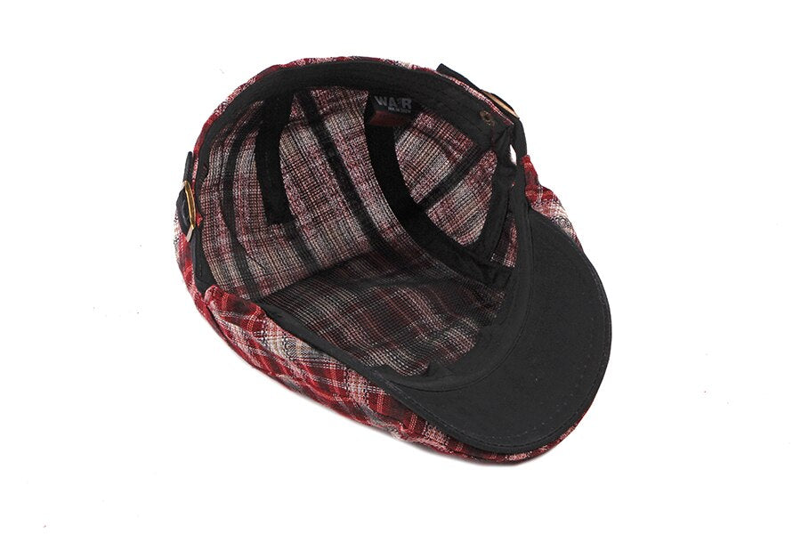 Casual Cotton Plaid Flat Adjustable Beret Flay Ivy News Boy Cap The Clothing Company Sydney