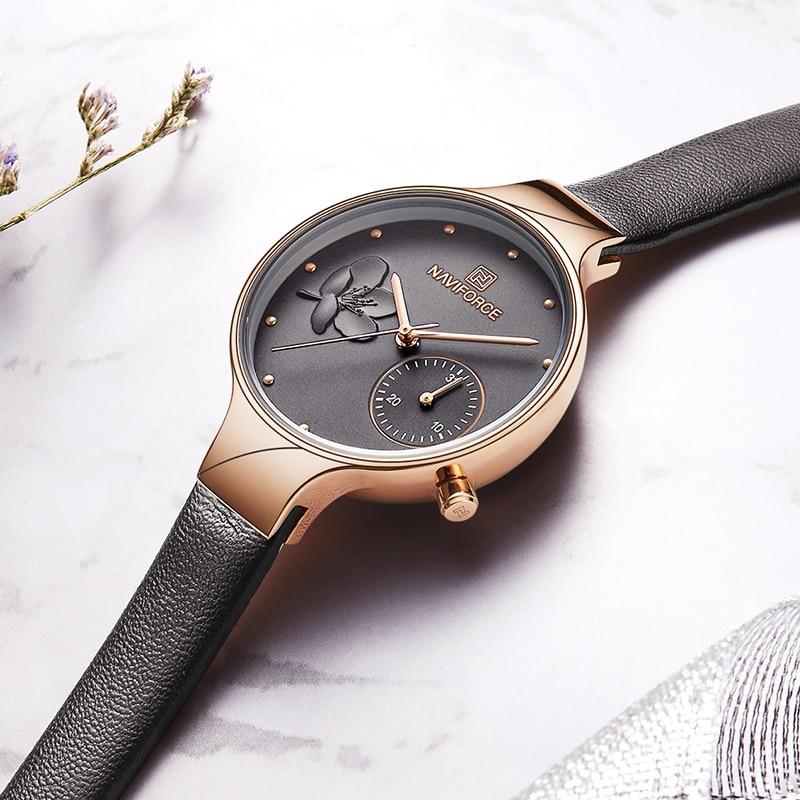 Luxury Fashion Quartz Ladies Leather Waterproof Watch by The Clothing Company Sydney, showing the elegant watch face and leather strap.