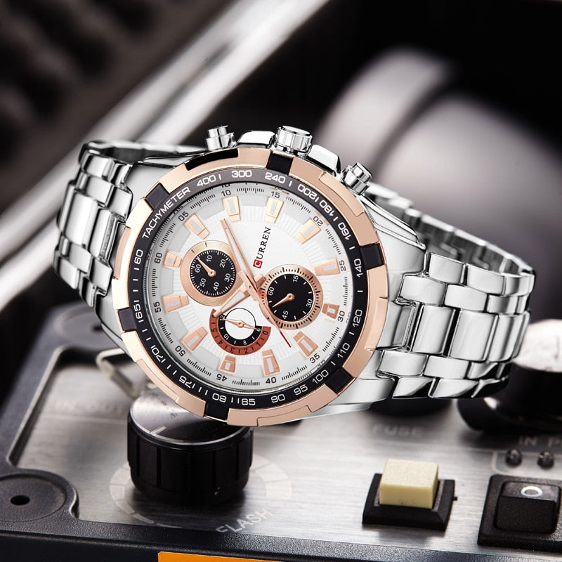Men's quartz military-style analog watch by TopBrand, waterproof sports watch with army design from The Clothing Company Sydney.