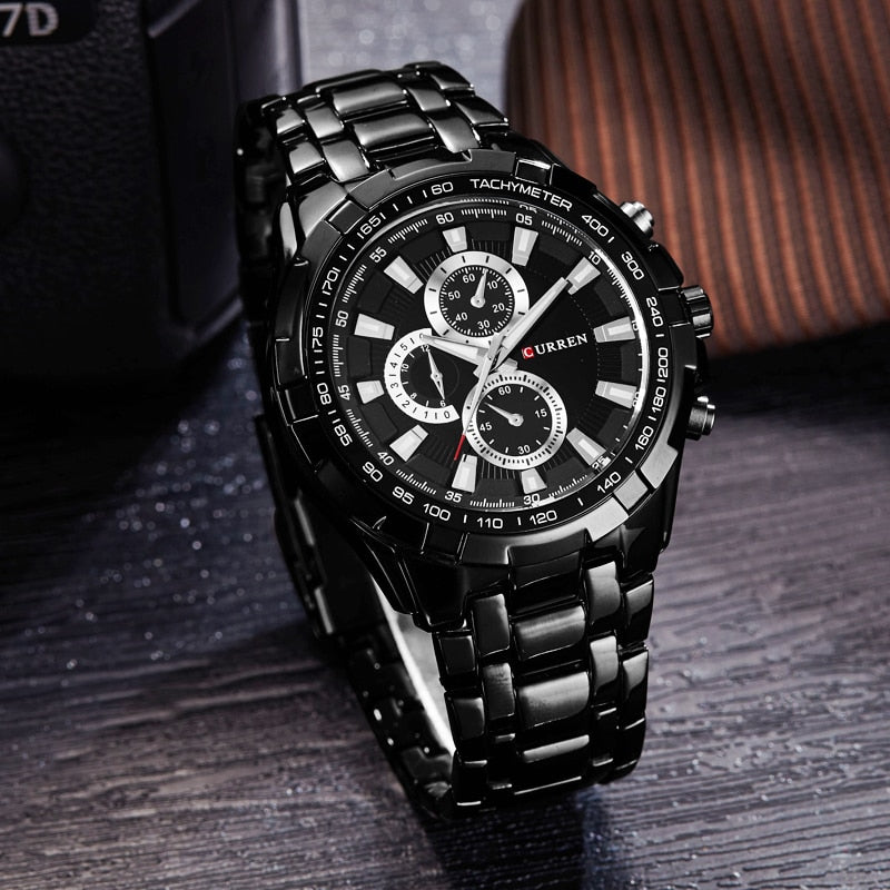 Men's quartz military-style sports watch by TopBrand, waterproof analog watch with durable strap, designed for active outdoor use.