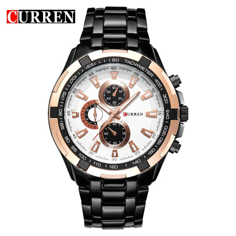 Men's quartz military-style sports watch by TopBrand, waterproof analog watch with rugged design for active or outdoor wear.
