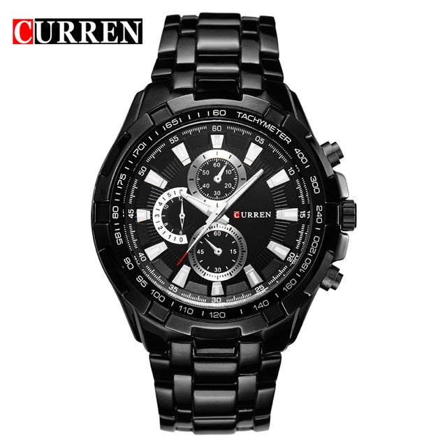 Men's waterproof quartz military sports watch by The Clothing Company Sydney, featuring an analog display and rugged design.