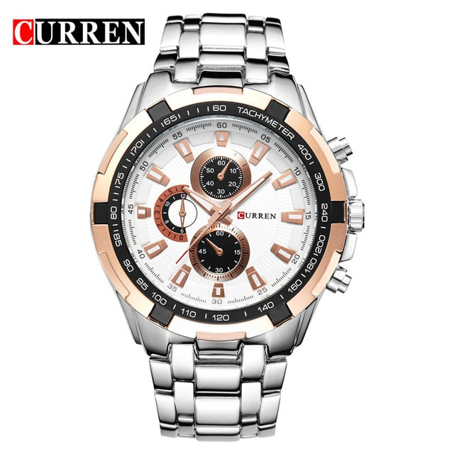 Men's waterproof quartz military watch by TopBrand, with analog display and sporty design, from The Clothing Company Sydney.