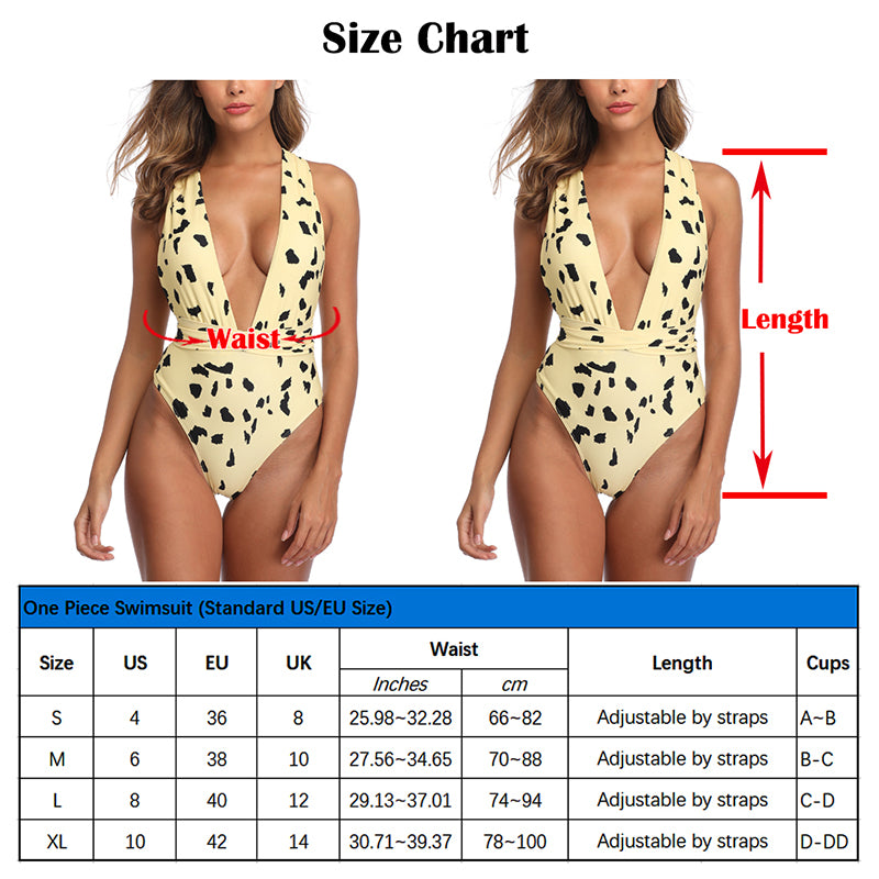 Deep V neck speckle print one-piece swimsuit by The Clothing Company Sydney featuring high cut legs and a stylish monokini design.