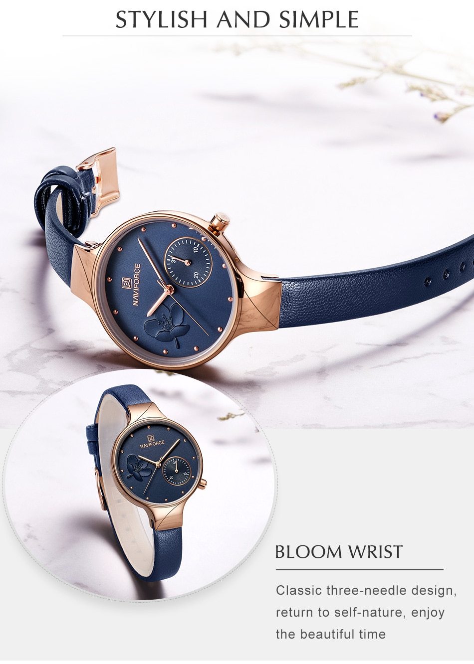 Luxury fashion quartz wrist watch for ladies with leather strap and waterproof design from The Clothing Company Sydney.