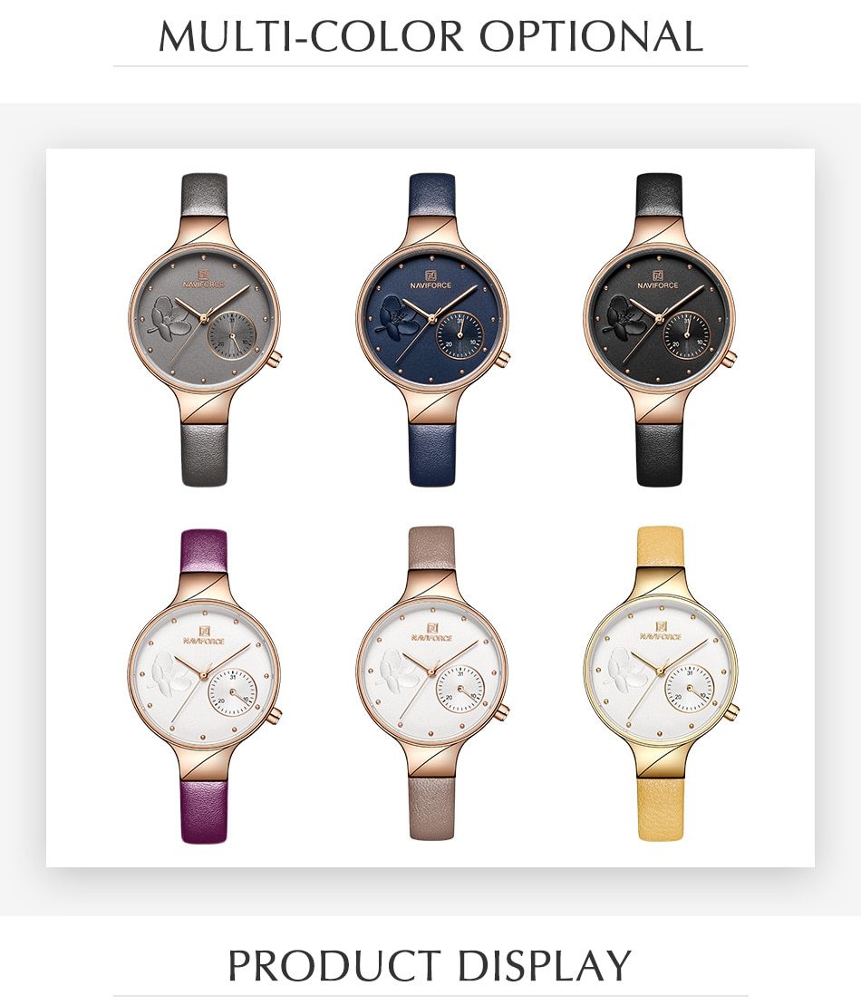 Luxury women's quartz wrist watch with leather strap and waterproof design from The Clothing Company Sydney.