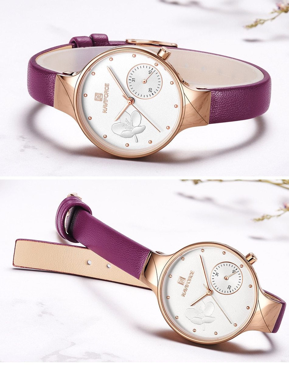 Luxury fashion quartz ladies' wrist watch with leather strap and waterproof design by The Clothing Company Sydney.