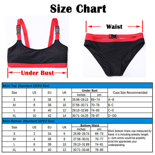 2 Piece Bandage Bralette Top High Cut Swimsuit Black Red Swimwear Bikini The Clothing Company Sydney