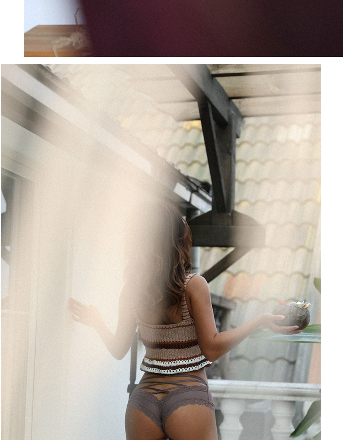 Seamless women's underwear with lace edges, hollow out design, and transparent fabric, featuring a solid brief and thong style.