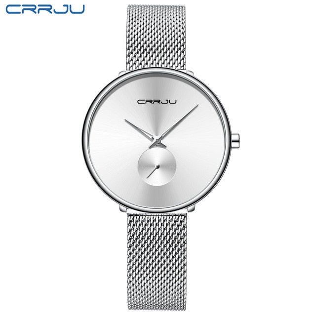 Luxury casual women's dress watch by The Clothing Company Sydney featuring minimalist waterproof quartz movement and mesh strap.