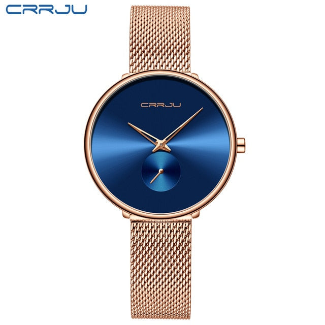 Luxury casual ladies' watch by The Clothing Company Sydney featuring minimalist design, mesh strap, waterproof quartz movement.