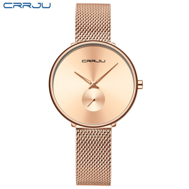 Minimalist waterproof quartz wristwatch for women by The Clothing Company Sydney, featuring a simple daily dress design with mesh strap.