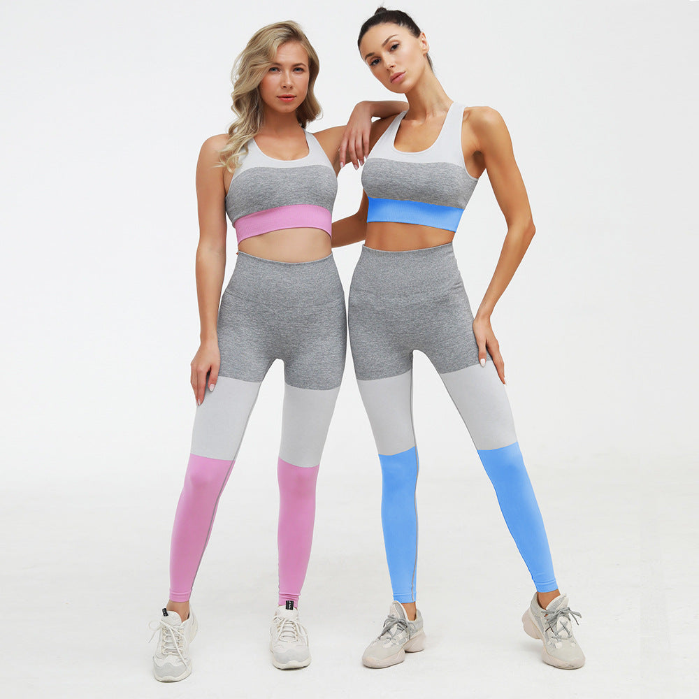 Seamless 2-piece sports suits set from The Clothing Company Sydney with athletic leggings and sports bra for gym and yoga activities.