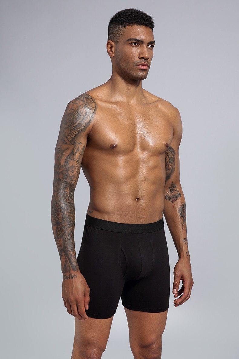 Men's cotton long underwear shorts by The Clothing Company Sydney, breathable plus size boxer trunks for comfort and everyday wear.