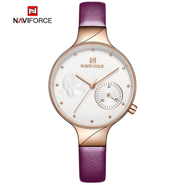 Luxury The Clothing Company Sydney women's quartz wrist watch with leather strap and waterproof design, displayed on a white background.