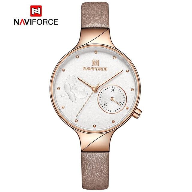 Luxury fashion quartz wrist watch for ladies by The Clothing Company Sydney, featuring leather strap and waterproof design.