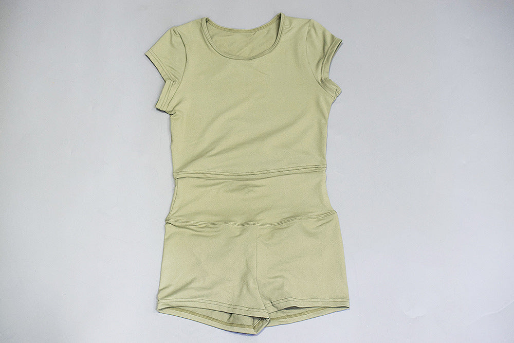 Two-piece sports suit set by The Clothing Company Sydney, featuring athletic shorts and short sleeve shirt for fitness and gym workouts.