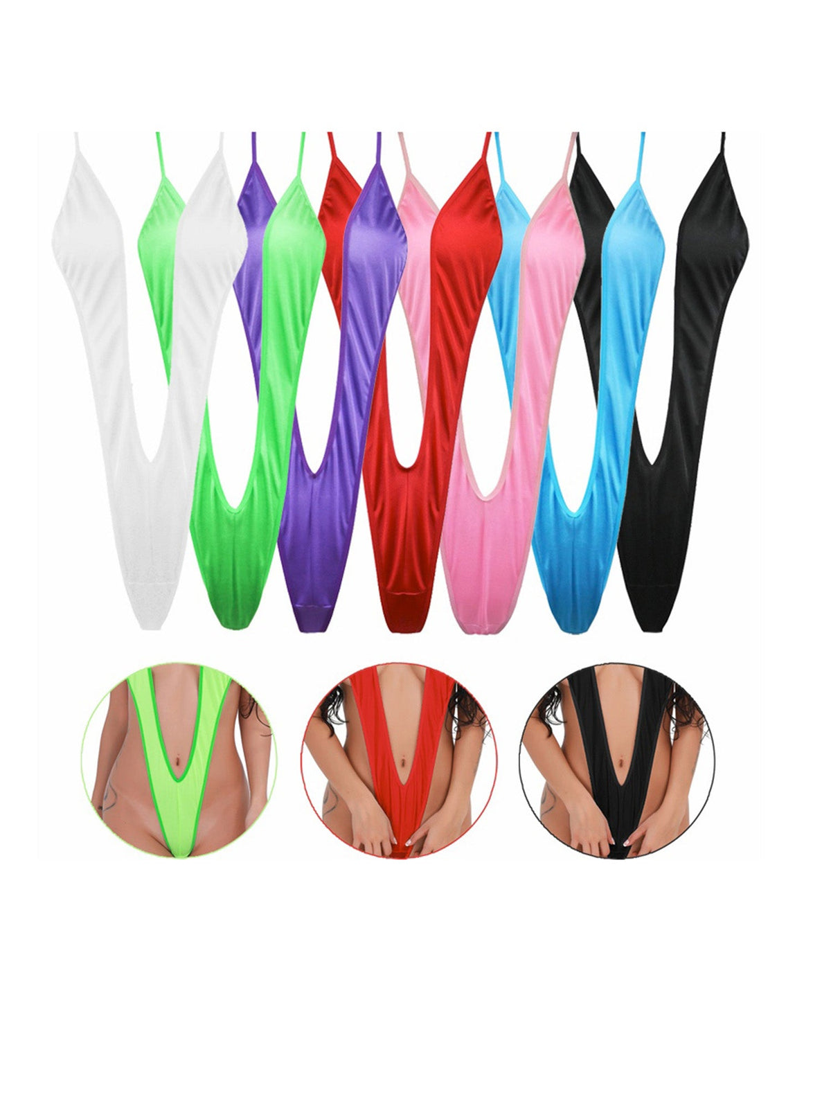 The Clothing Company Sydney one-piece thong G-string monokini swimsuit with cut-out design and sleek bodysuit style.