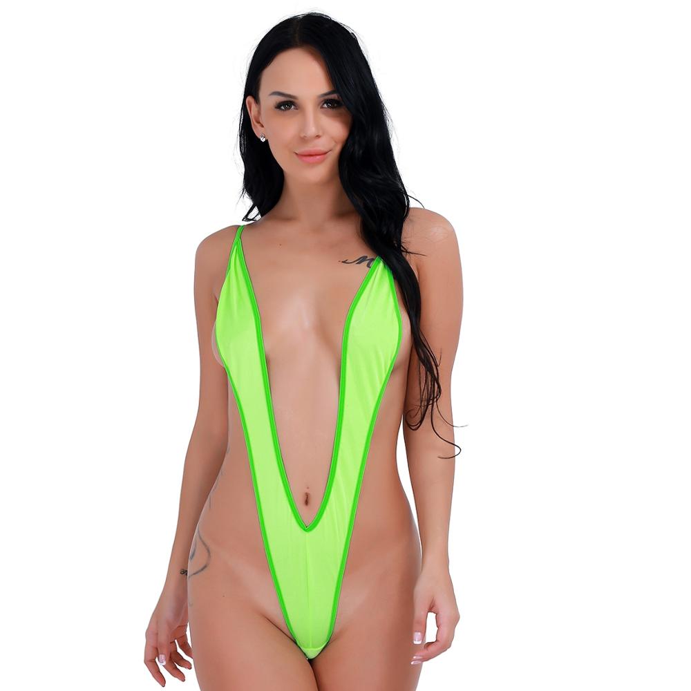 The Clothing Company Sydney one-piece thong monokini swimsuit featuring a G-string design and sleek bathing suit style.