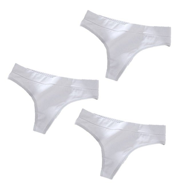 Three-pack of The Clothing Company Sydney sexy thong panties, low-rise G-string underwear for women, lightweight and comfortable.