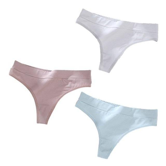 Three-pack of The Clothing Company Sydney sexy thong panties, low-rise G-string underwear, comfortable and stylish lingerie for women.