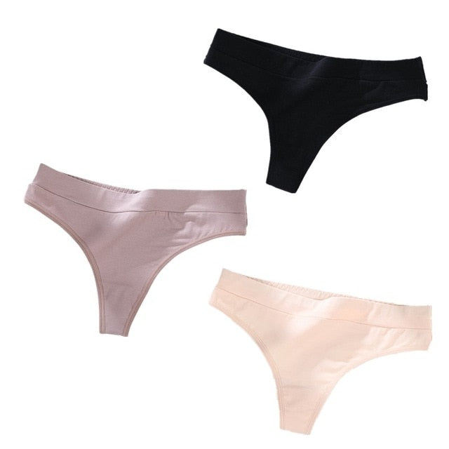 Three-pack of The Clothing Company Sydney thong panties, low-rise string underwear, sexy G-strings for women, intimate lingerie set