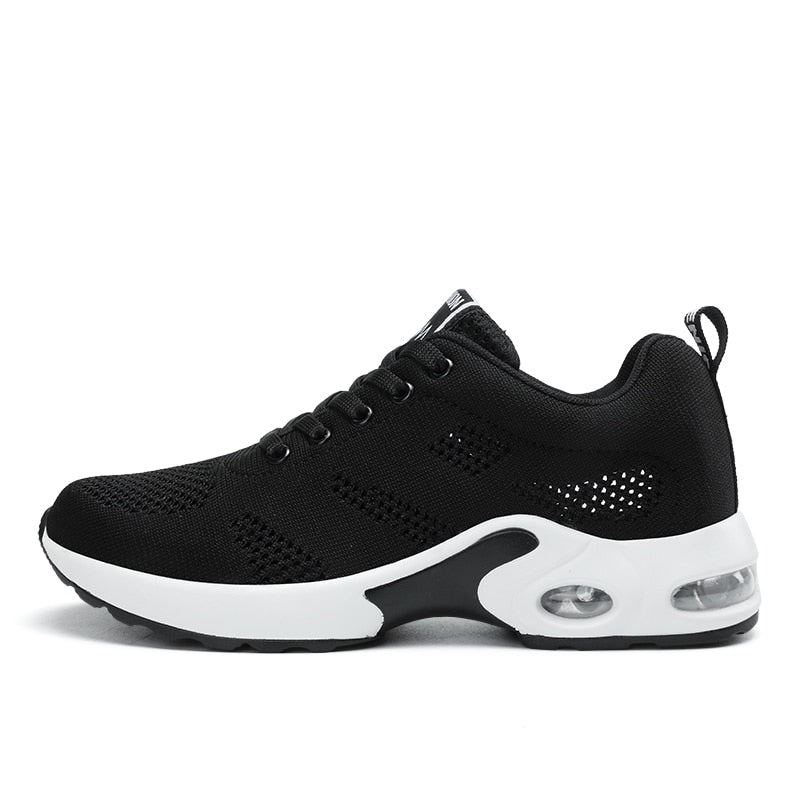 Lightweight outdoor sports shoes by The Clothing Company Sydney with breathable mesh, air cushion, and lace-up design.