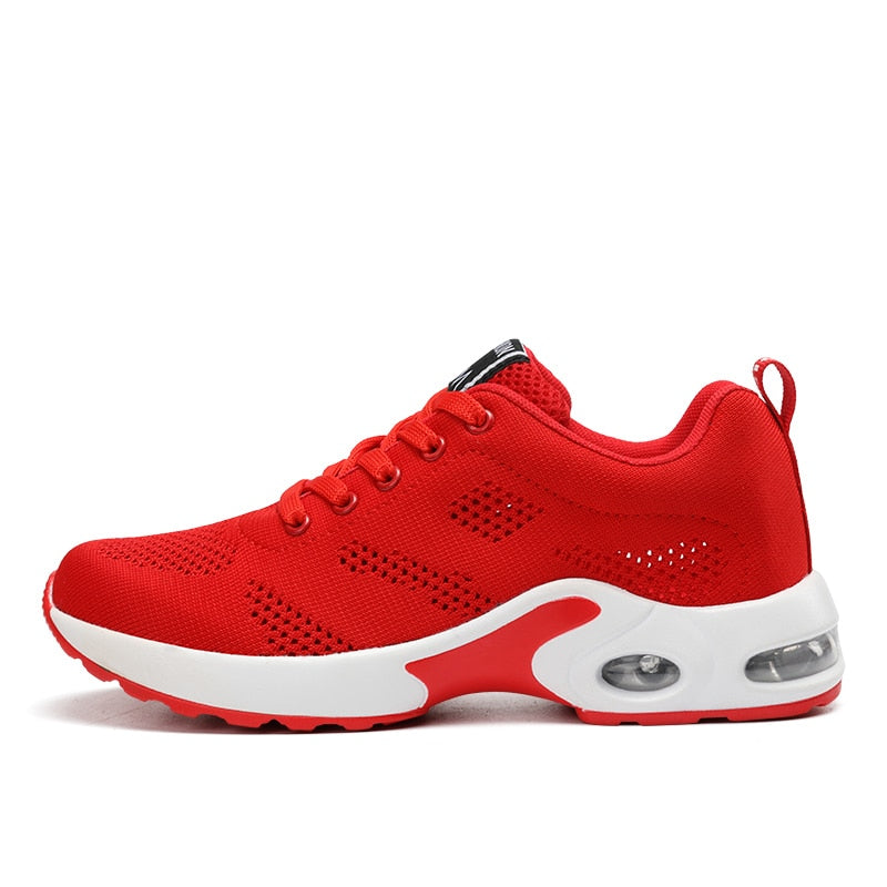 Lightweight outdoor sports shoes by The Clothing Company Sydney with breathable mesh, air cushion sole, and lace-up design for running.