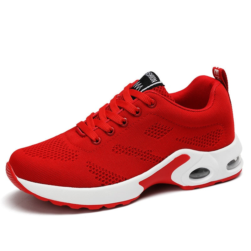 Lightweight outdoor sports shoes by The Clothing Company Sydney with breathable mesh, air cushion, and lace-up design for running.