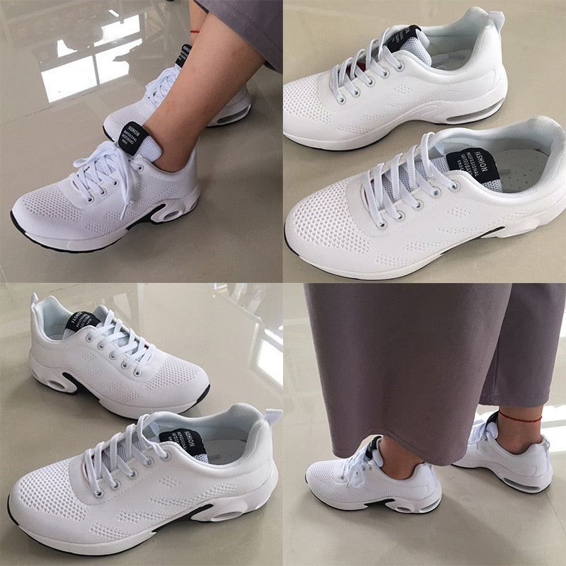 Lightweight outdoor sports shoes by The Clothing Company Sydney with breathable mesh, air cushion, and lace-up design for running and comfort.