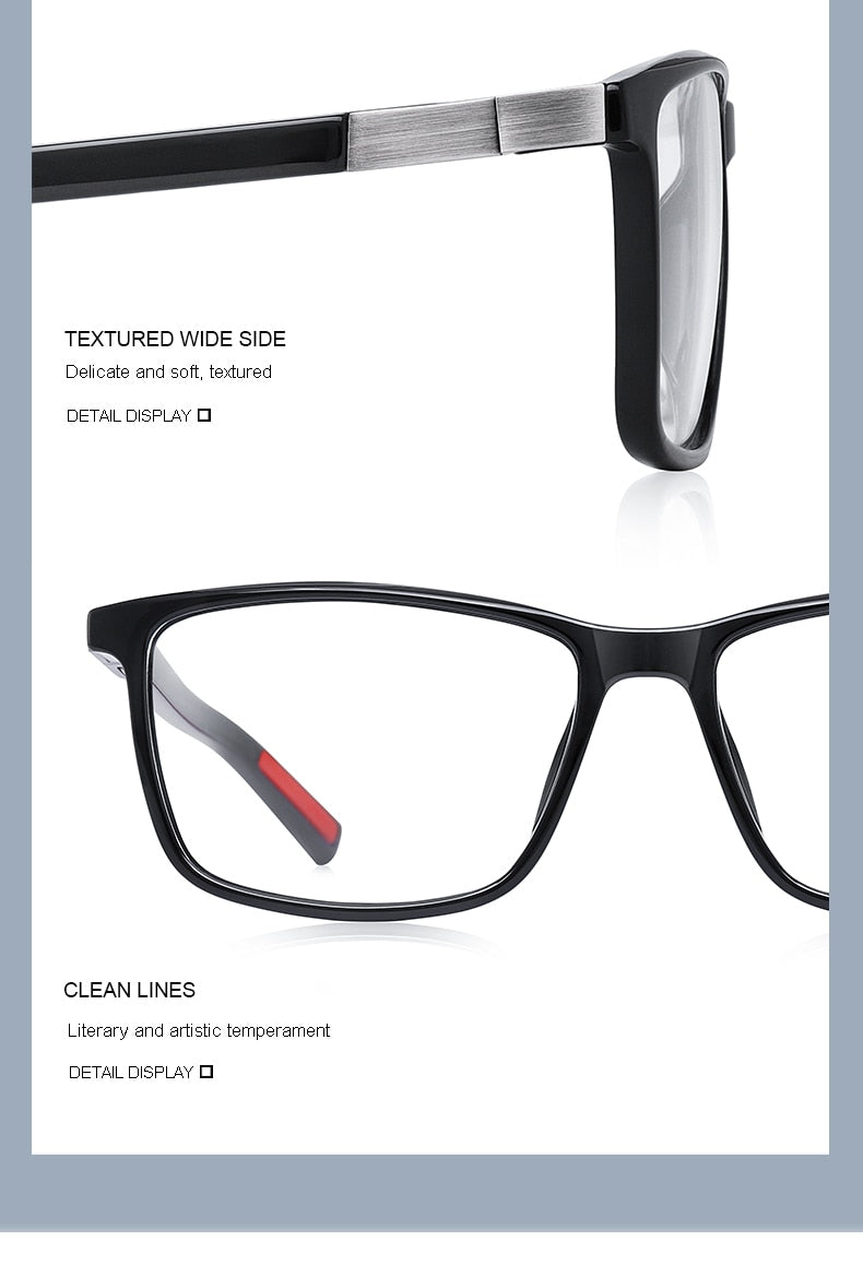 Luxury men's acetate eyeglasses with spring hinges and silicone temple tips, stylish prescription eyewear by The Clothing Company Sydney