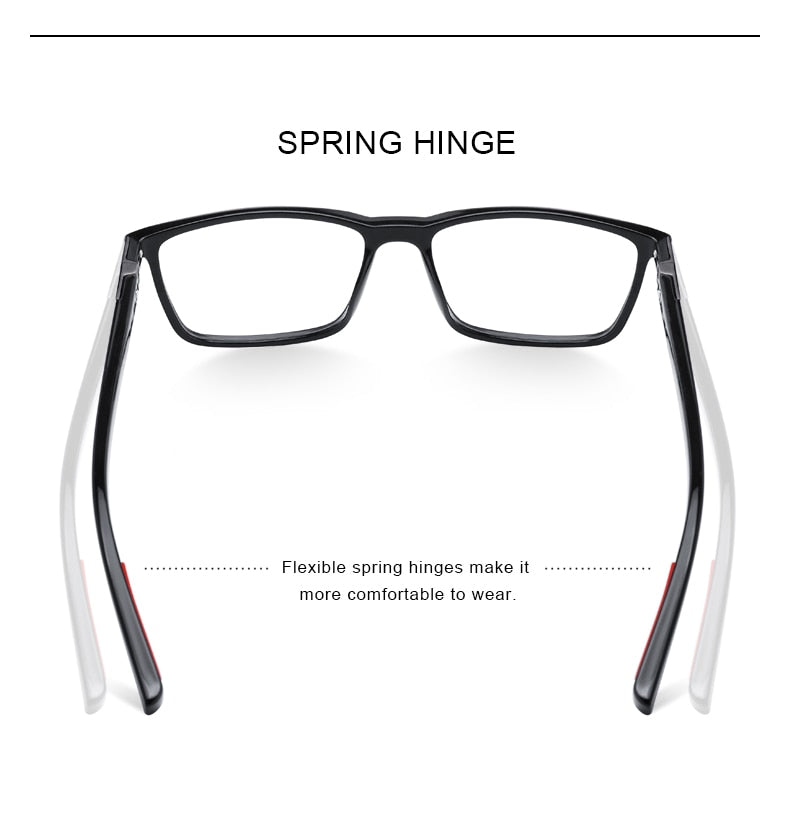 Luxury designer men's acetate eyeglasses with spring hinges and silicone temple tips, perfect for prescription myopia glasses.
