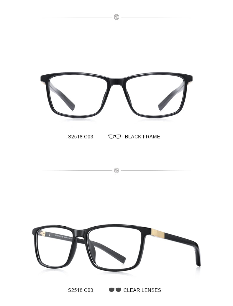 Luxury men's acetate prescription eyeglasses with spring hinges and silicone temple tips by The Clothing Company Sydney.