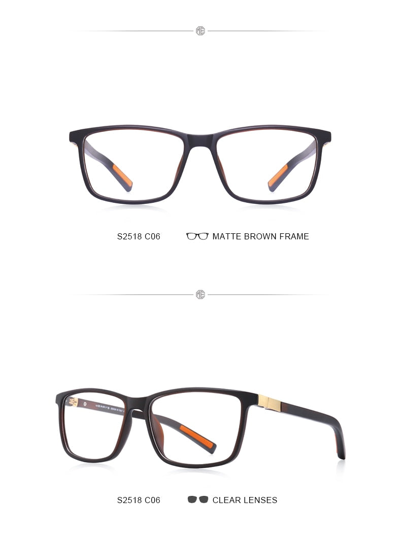 Luxury men's acetate prescription eyeglasses with spring hinges and silicone temple tips, by The Clothing Company Sydney.