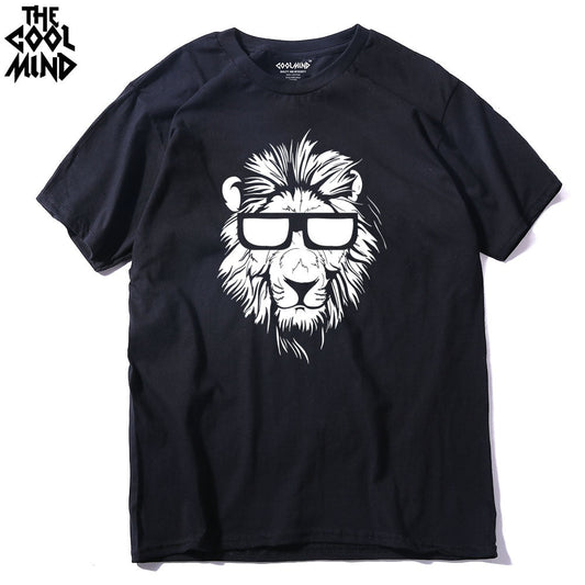 Cotton short sleeve animal lion printed casual o-neck knitted mens T-shirt men's tops tee shirts The Clothing Company Sydney