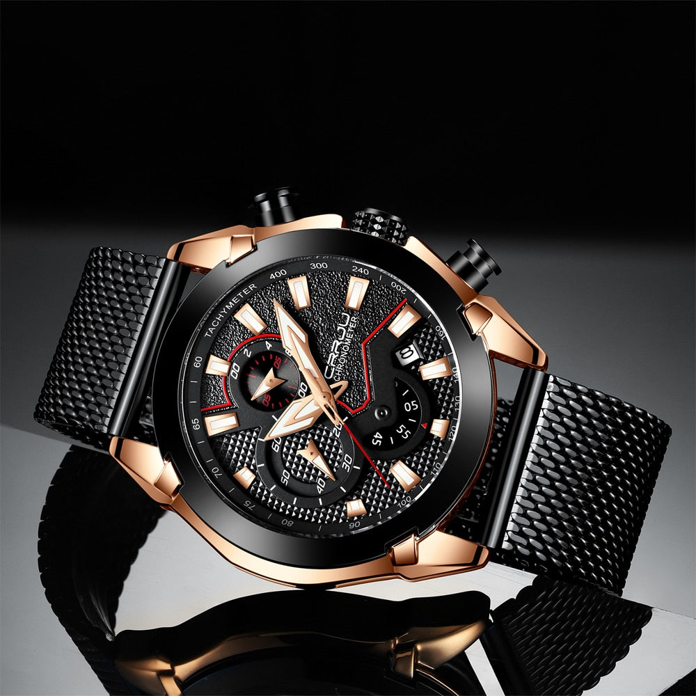 Luxury Army Military Watch by The Clothing Company Sydney, high-quality 316L stainless steel chronograph men's watch with rugged design.