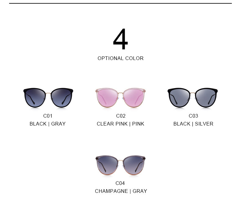 Designer women's cat eye sunglasses by The Clothing Company Sydney with polarized lenses, UV400 protection, and luxury fashion style.