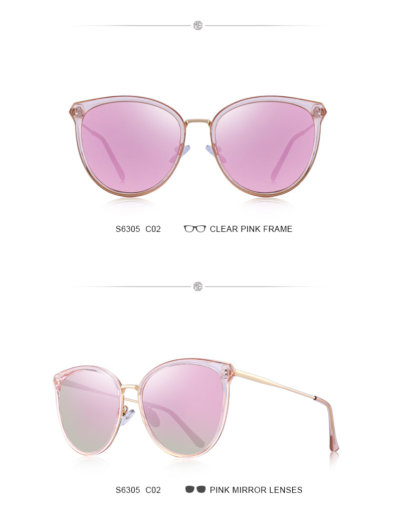 Luxury designer women's cat eye sunglasses by The Clothing Company Sydney with polarized lenses and UV400 protection.